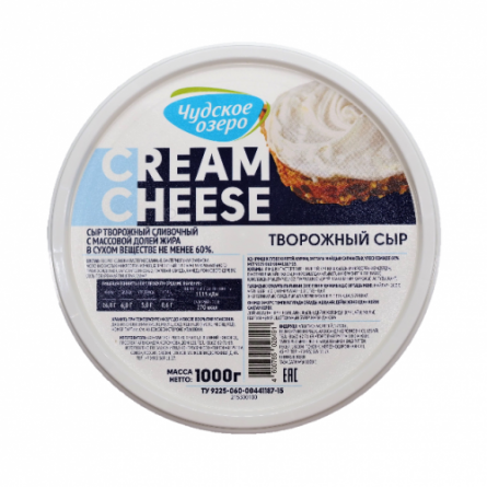 Творожный сыр Чудское озеро CREAM CHEESE 60% 1кг фото 1