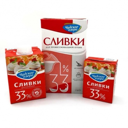 Сливки молочные Чудское озеро 33% 1л фото 1